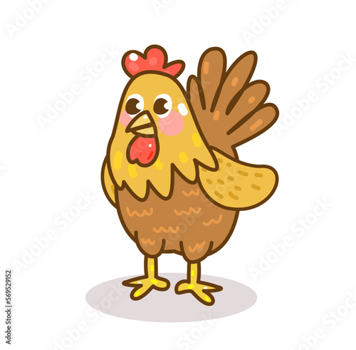 Cartoon Funny Chicken character vector.   © V.A Gallery