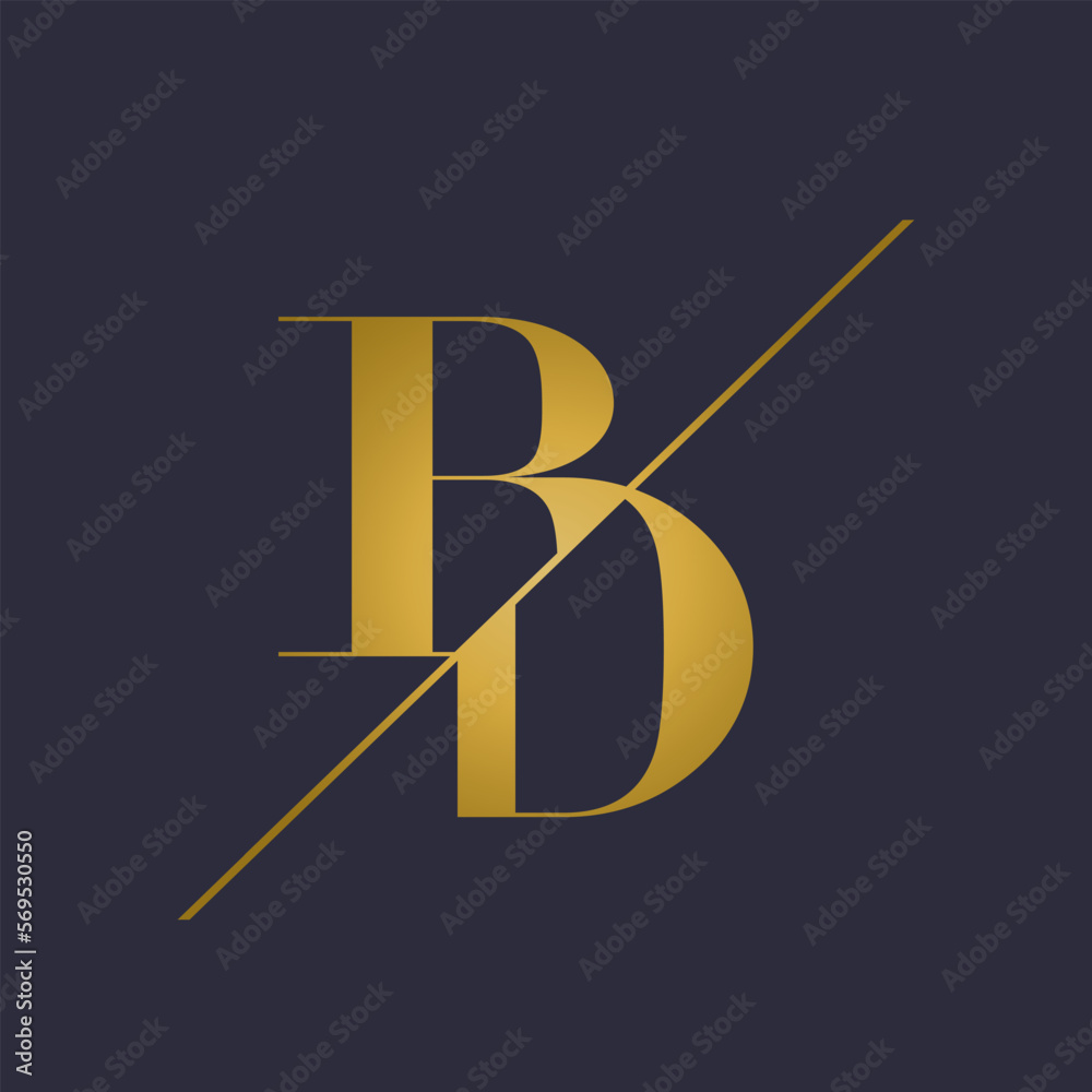 BD monogram logo signature icon.Alphabet initials isolated on dark fund.Abstract letter b, letter d.Lettering sign.Modern deco design, fashion, beauty spa, wedding style characters.Serif typography. BD monogram logo signature icon.Alphabet initials isolated on dark fund.Abstract letter b, letter d.Lettering sign.Modern deco design, fashion, beauty spa, wedding style characters.Serif typography.