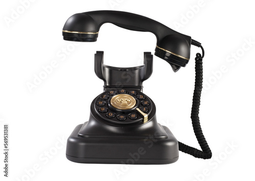 Canvas-taulu Isolated old fixed phone with retro style