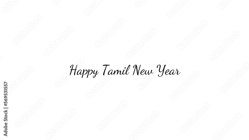 Happy Tamil New Year wish typography with transparent background Happy Tamil New Year wish typography with transparent background