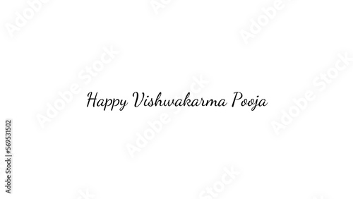 Happy Vishwakarma Pooja wish typography with transparent background photo