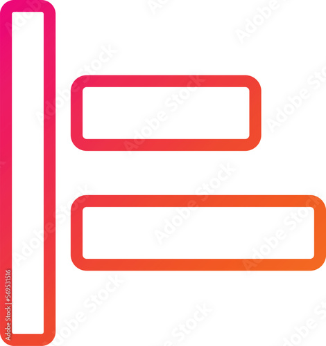 Left alignment Vector Icon Design Illustration