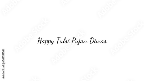 Happy Tulsi Pujan Diwas wish typography with transparent background