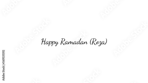 Happy Ramadan wish typography with transparent background