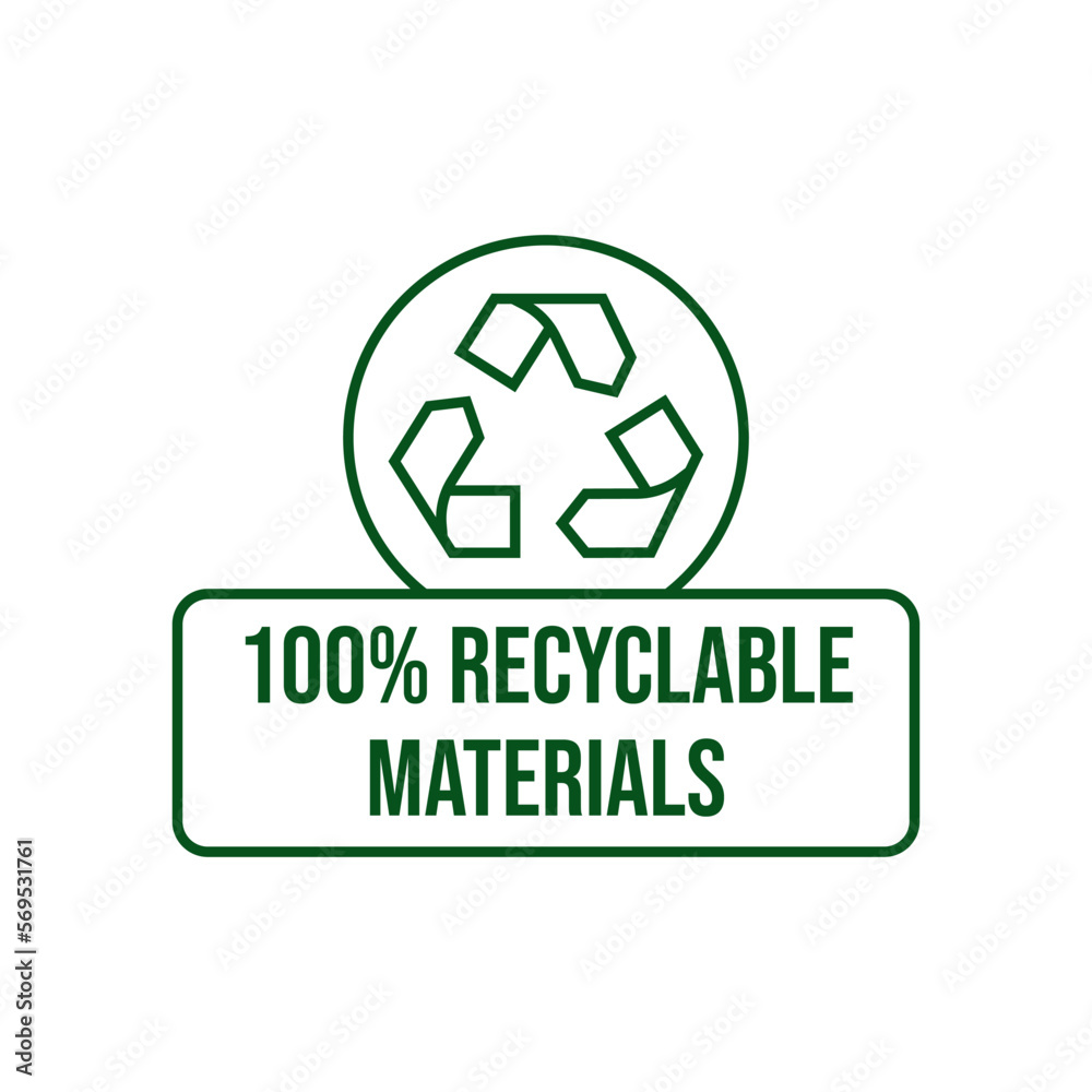 Made with recycled materials vector icon logo badge or label Made with recycled materials vector icon logo badge or label