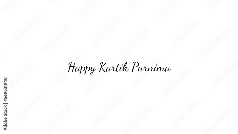 Happy Kartik Purnima wish typography with transparent background
