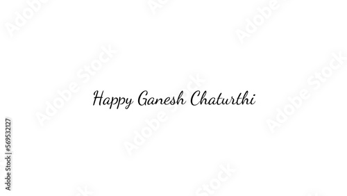 Happy Ganesh Chaturthi wish typography with transparent background