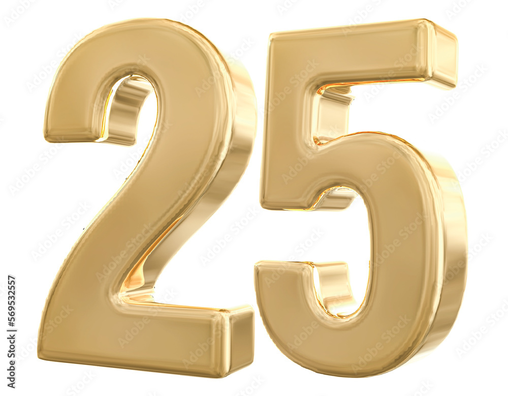 3d gold number 25 with Generative AI 3d gold number 25 with Generative AI