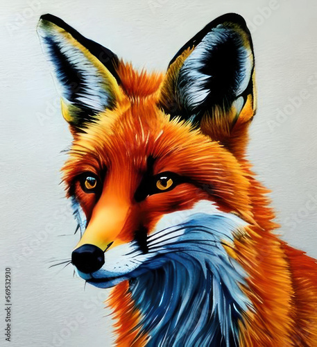 Fox, watercolor. AI generated.
