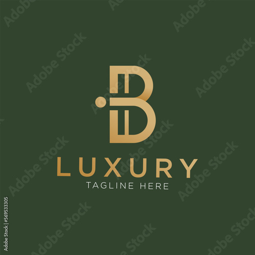 BI logo or IB Logo. luxury Logotype design for company.