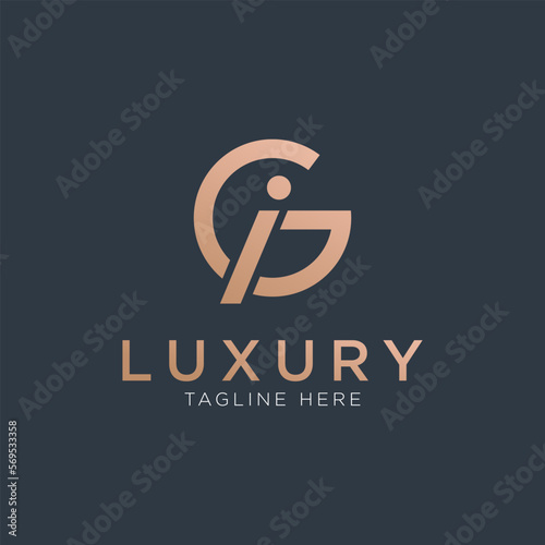 GI logo or IG Logo. luxury Logotype design for company.