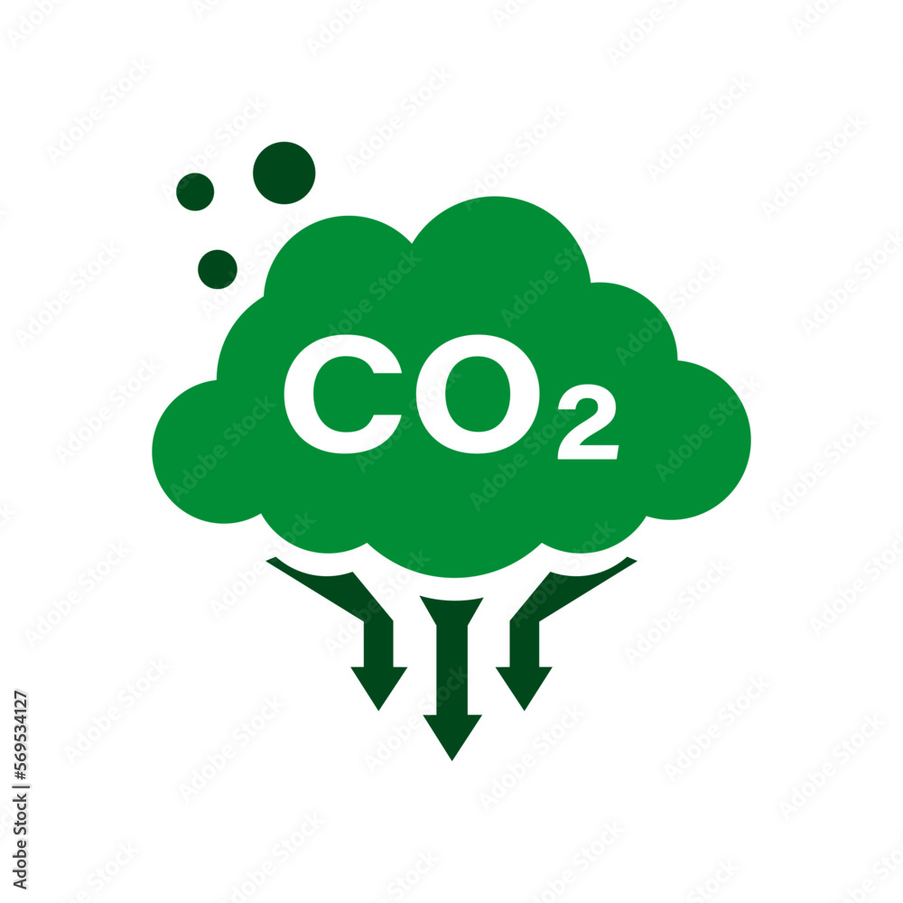 Carbon dioxide reduction. Co2 emissions. Gas reduction business concept. Isolated vector illustration Carbon dioxide reduction. Co2 emissions. Gas reduction business concept. Isolated vector illustration