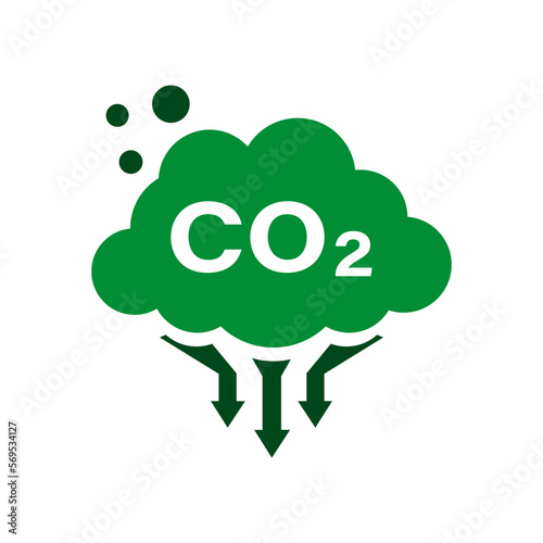 Carbon dioxide reduction. Co2 emissions. Gas reduction business concept. Isolated vector illustration