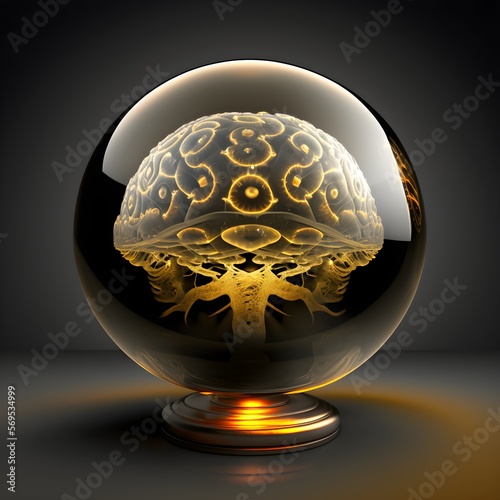 A brain in a jar of magic Generative AI photo