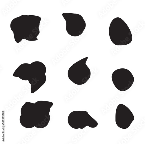 shapeless spot, a set of blanks for the design, highlighted on a white background