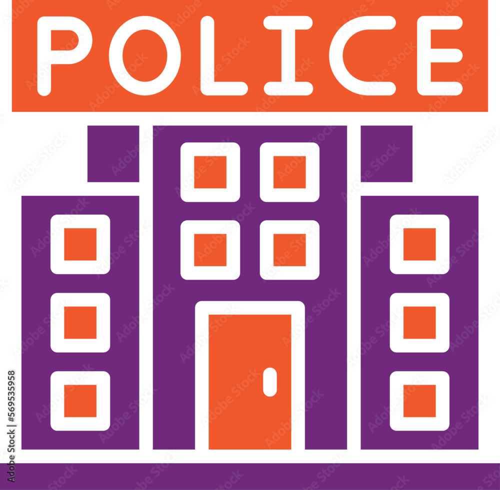 Police station Vector Icon Design Illustration