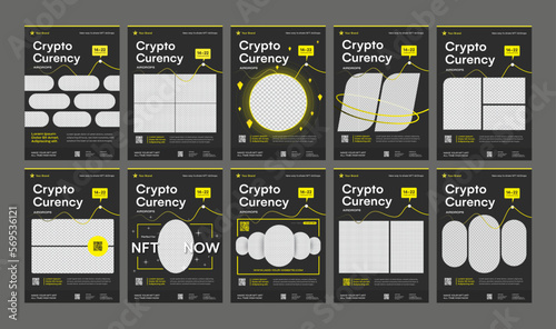 A Pack of 10 Tech Crypto Airdrops social media square story templates