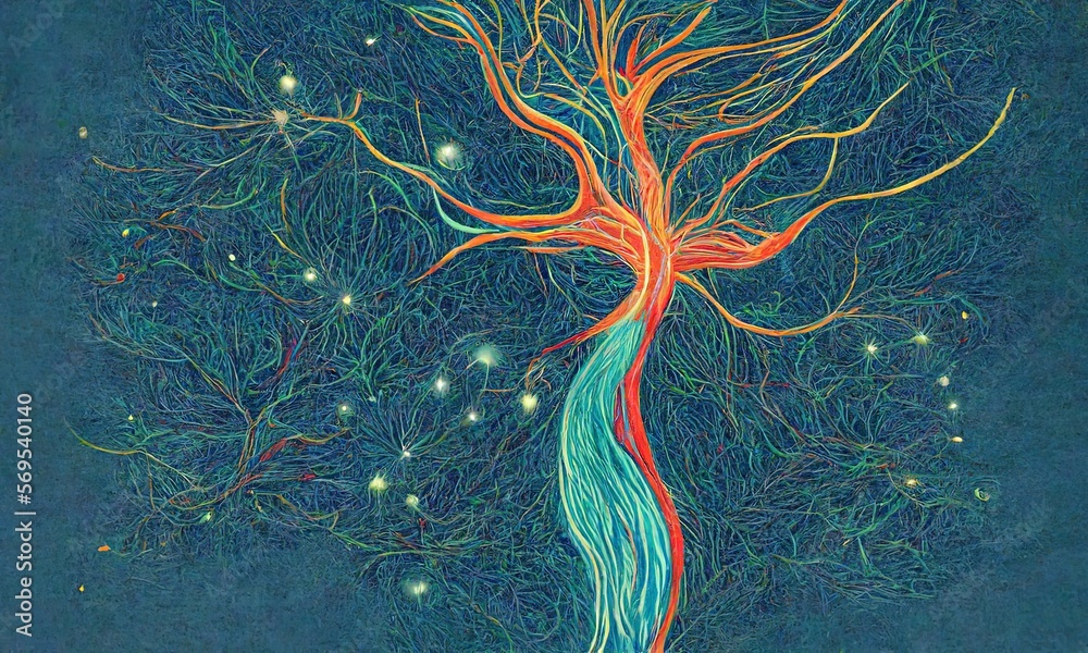 The root the family the basis of life blood invisible ties abstraction background, Generative AI