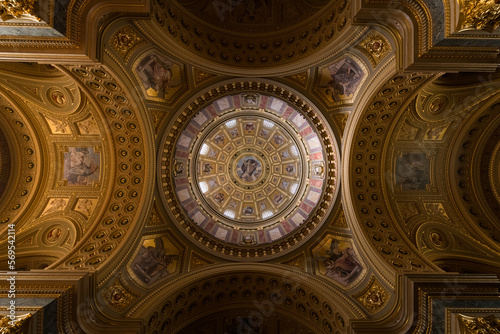 Dome of Saint Stephen basilica  Budapest  Hungary