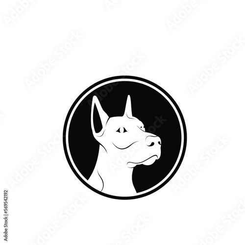 Black circle dog icon