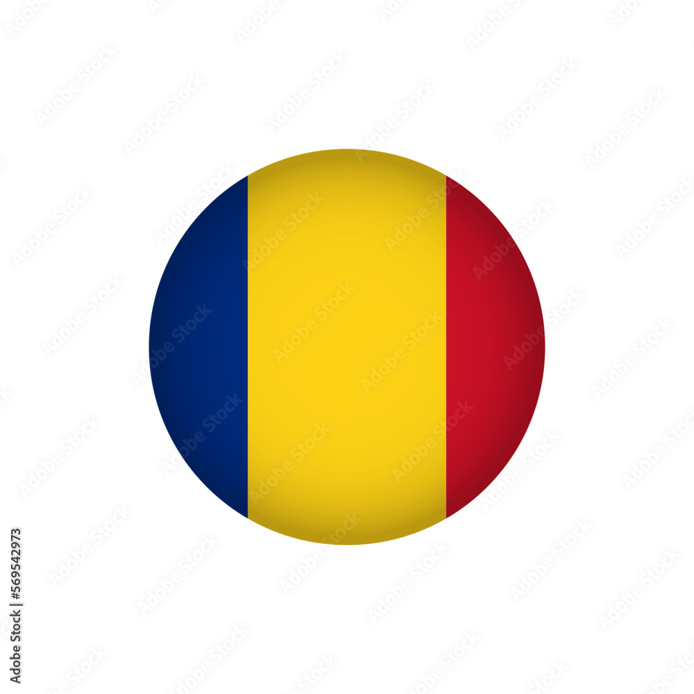 Romania Europe Flag Icon. European Country Circled Flag. Stock Vector Graphics Element