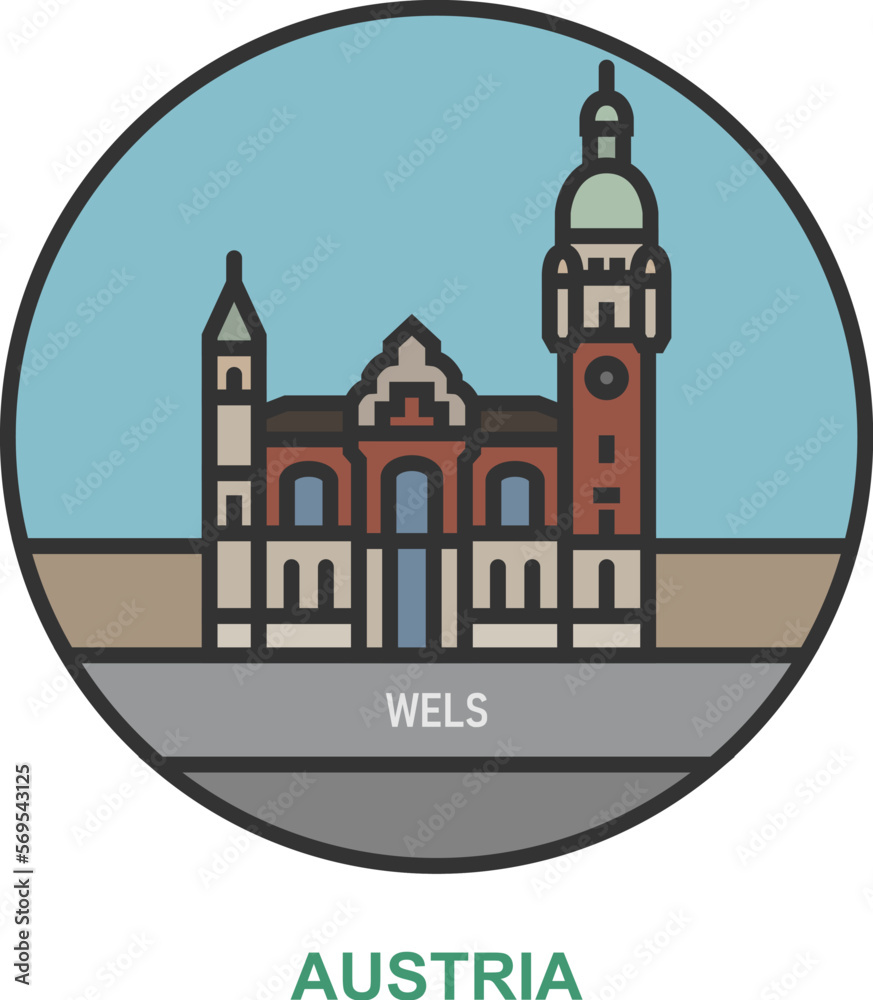 Wels. Cities and towns in Austria