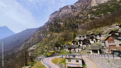 Alpine scenery from Brontallo, Val Lavizzara, Vallemaggia, Switzerland photo