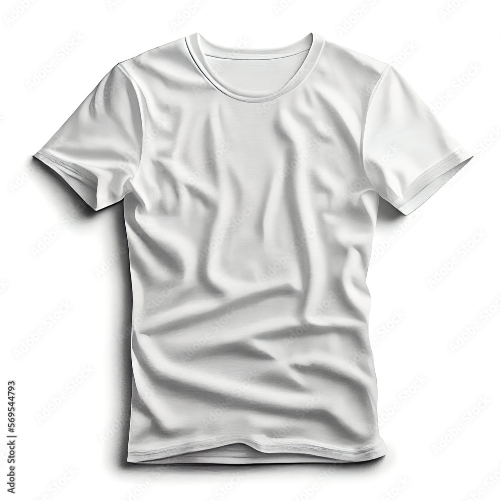 Blank white T-Shirt for branding placement. Digitally generated AI image Blank white T-Shirt for branding placement. Digitally generated AI image