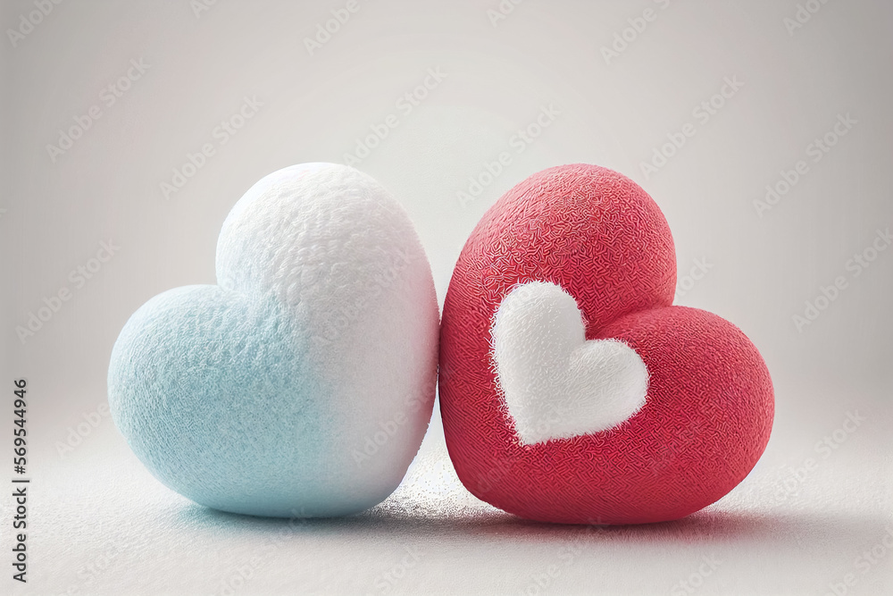 two sweet heart in love in a white background two sweet heart in love in a white background