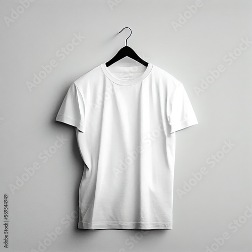 Blank white T-Shirt for branding placement. Digitally generated AI image
