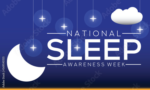 national Sleep awareness week is an annual event celebrated each year in March. This is an opportunity to stop and think about your sleeping habits,Vector Illustration background design.