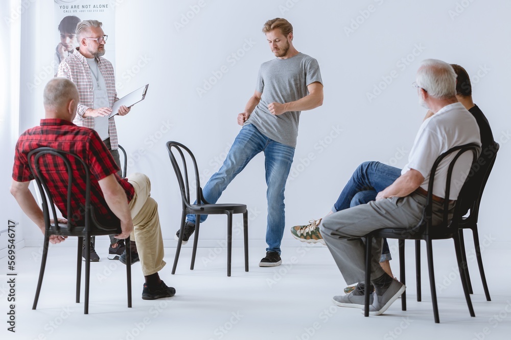 Obraz premium Men Supporting Men, Introduction to a Men’s Therapy Group
