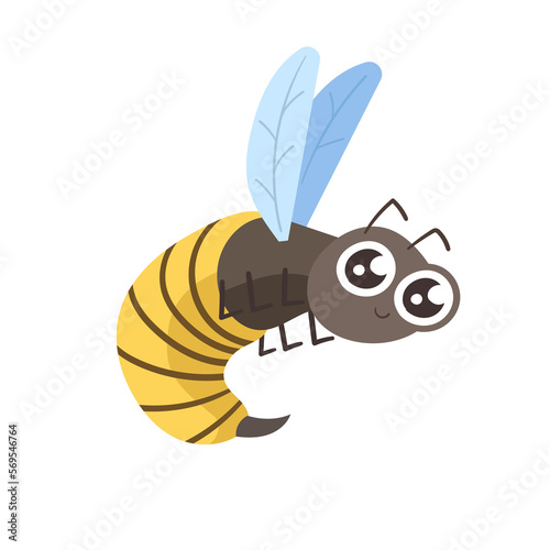 cute cartoon bee. hornet illustration photo