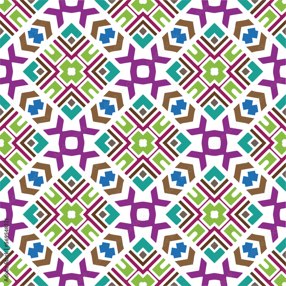 Vector geometric ornament in ethnic style. Seamless pattern with abstract shapes, repeat tiles. Repeating pattern for decor, textile and fabric. Vector geometric ornament in ethnic style. Seamless pattern with abstract shapes, repeat tiles. Repeating pattern for decor, textile and fabric.