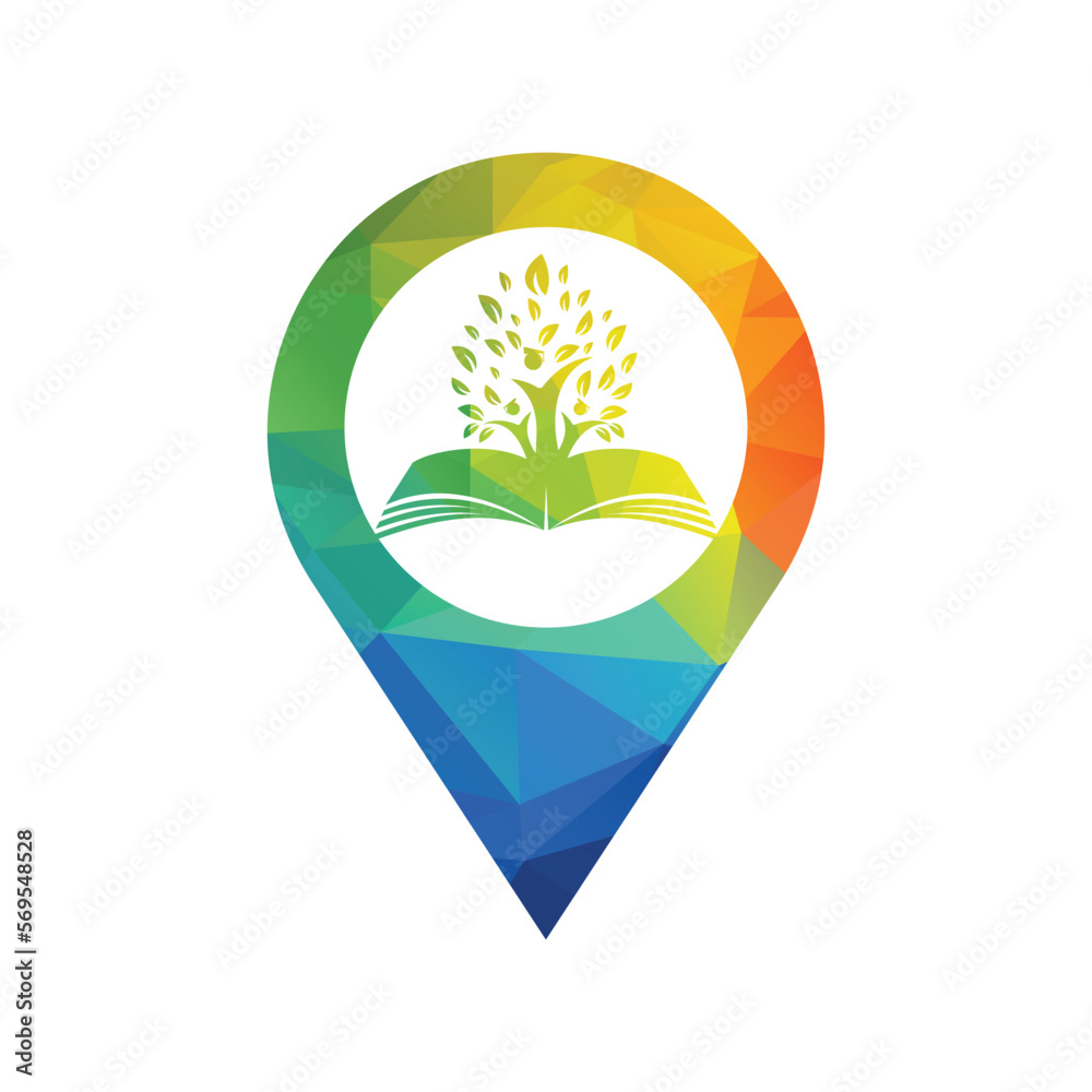 Education tree growth on book idea vector logo. Students with Graduation cap vector design. Education tree growth on book idea vector logo. Students with Graduation cap vector design.