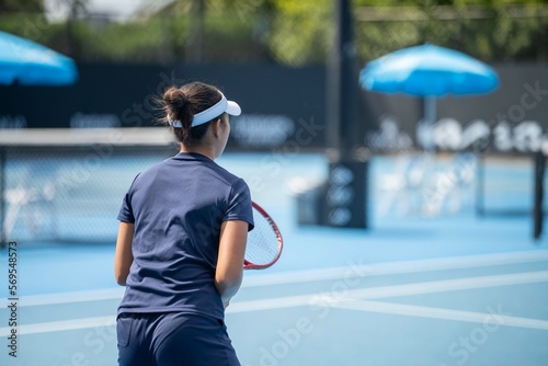 Amateur playing tennis at a tournament and match on grass in Melbourne, Australia © William