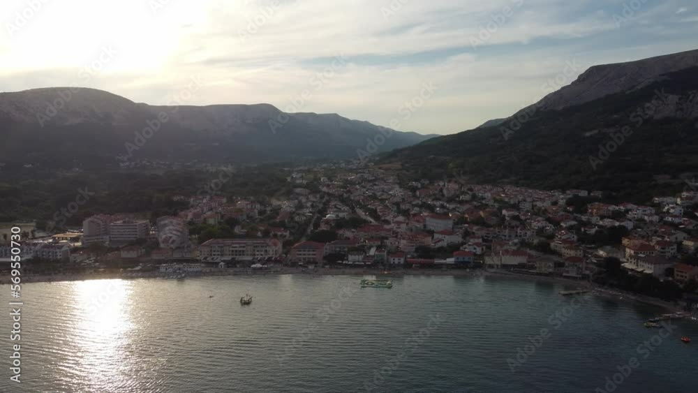 Strand Sonnenuntergang in Baska Kroatien Strand Sonnenuntergang in Baska Kroatien