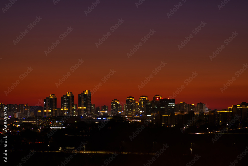 custom made wallpaper toronto digitalScenic view of cityscape against sky during sunset