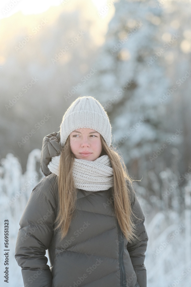 Portrait of a woman in winter. Portrait of a woman in winter.