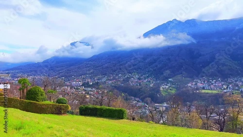 Lugano Prealps and Lake Lugano from Porza, Switzerland photo