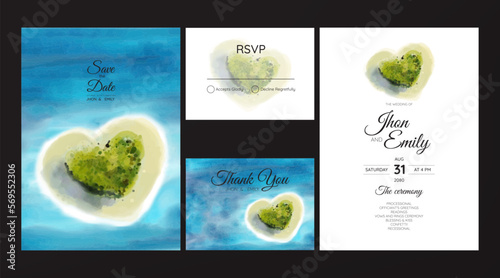 wedding cards, invitation. Save the date sea style design. Romantic beach wedding summer background