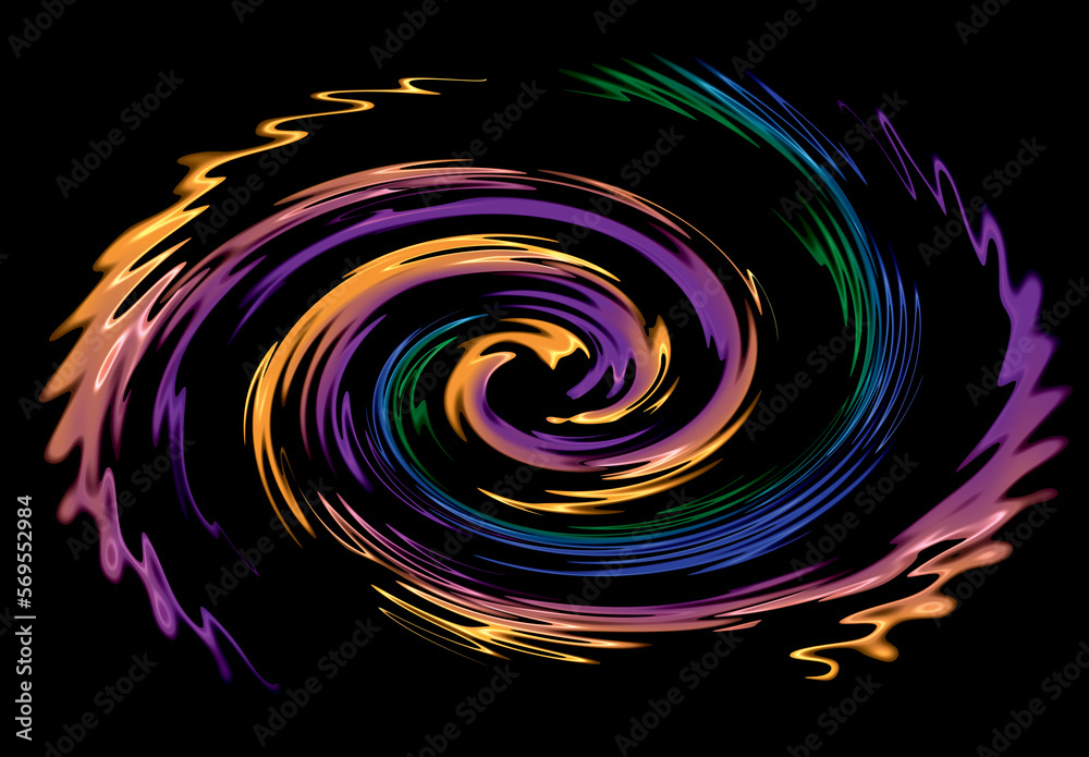 Abstract patterns coloured with black background Abstract patterns coloured with black background