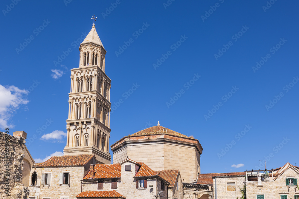 Side view of the Split Cathedral from the peristylum of Diocletian's Palace