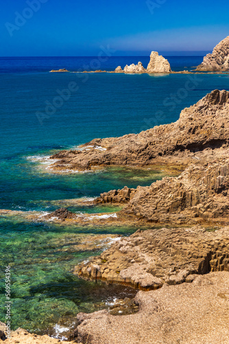 Las Sirenas Reef, Cala de las Sirenas, Cabo de Gata-Níjar Natural Park, UNESCO Biosphere Reserve, Hot Desert Climate Region, Almería, Andalucía, Spain, Europe