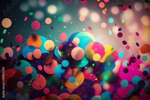 brazilian carnaval or party confetti background, colorful with glitter. backdrop theme or wallpaper. ai generative content