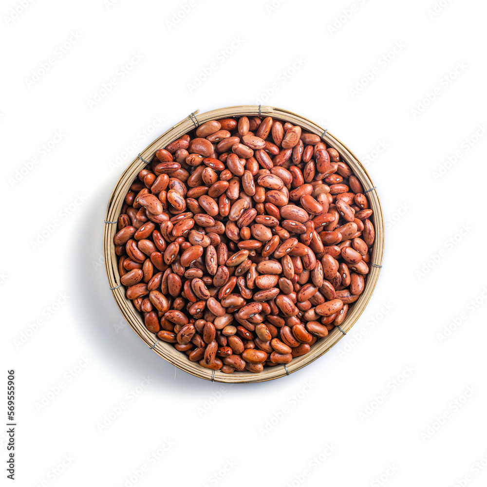 Pinto Beans (Frijoles pintos, Speckled bean, Feijao carioca, Common bean, Phaseolus vulgaris), Feijao carioca in threshing basket Pinto Beans (Frijoles pintos, Speckled bean, Feijao carioca, Common bean, Phaseolus vulgaris), Feijao carioca in threshing basket