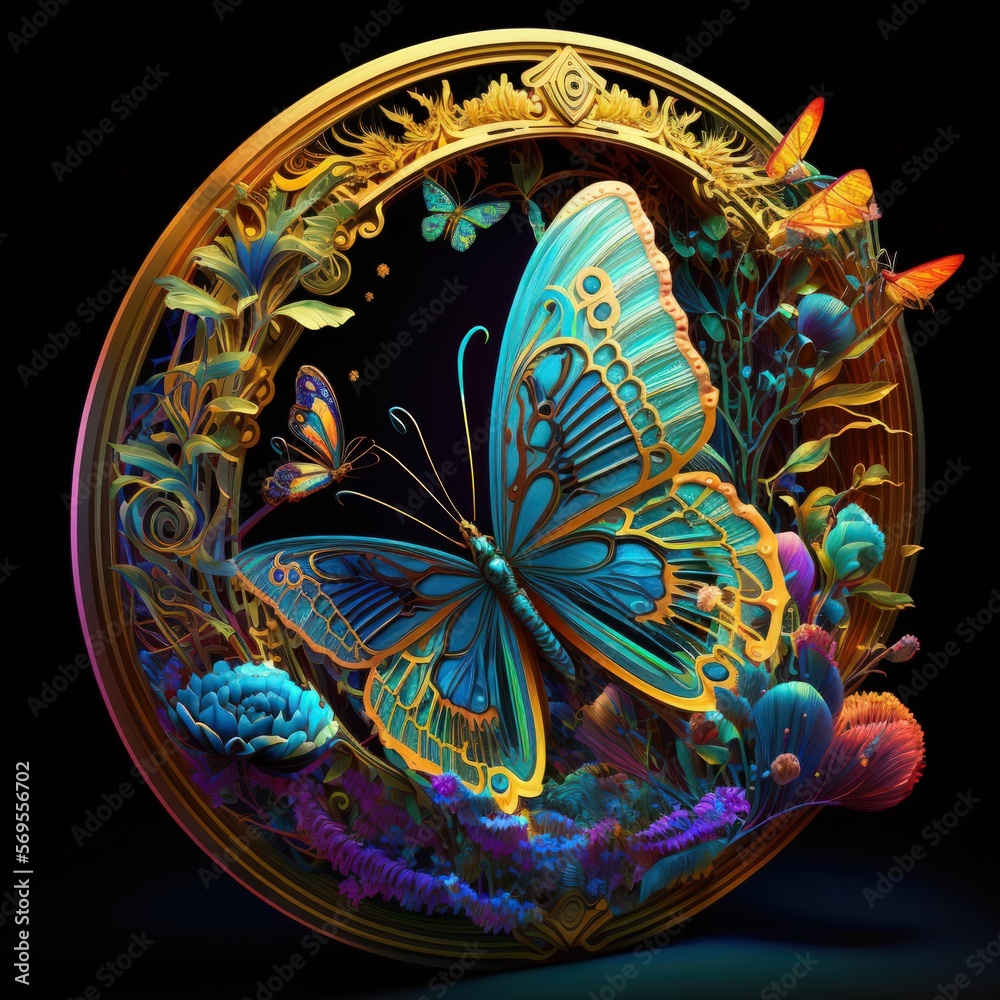 Naklejka premium Spring Equinox carnival glass and filigree