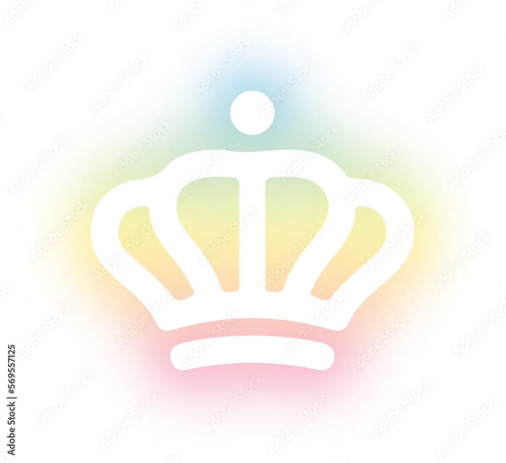 Obraz premium Collection of crown neon