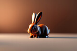 Cute chocolate easter bunny. Generative AI.