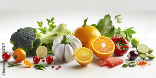 mixed fruit photo illustration - fresh fruit using high quality artificial intelligence suitable for food background, fresh drink, wallpaper restaurant, cafe, summer theme